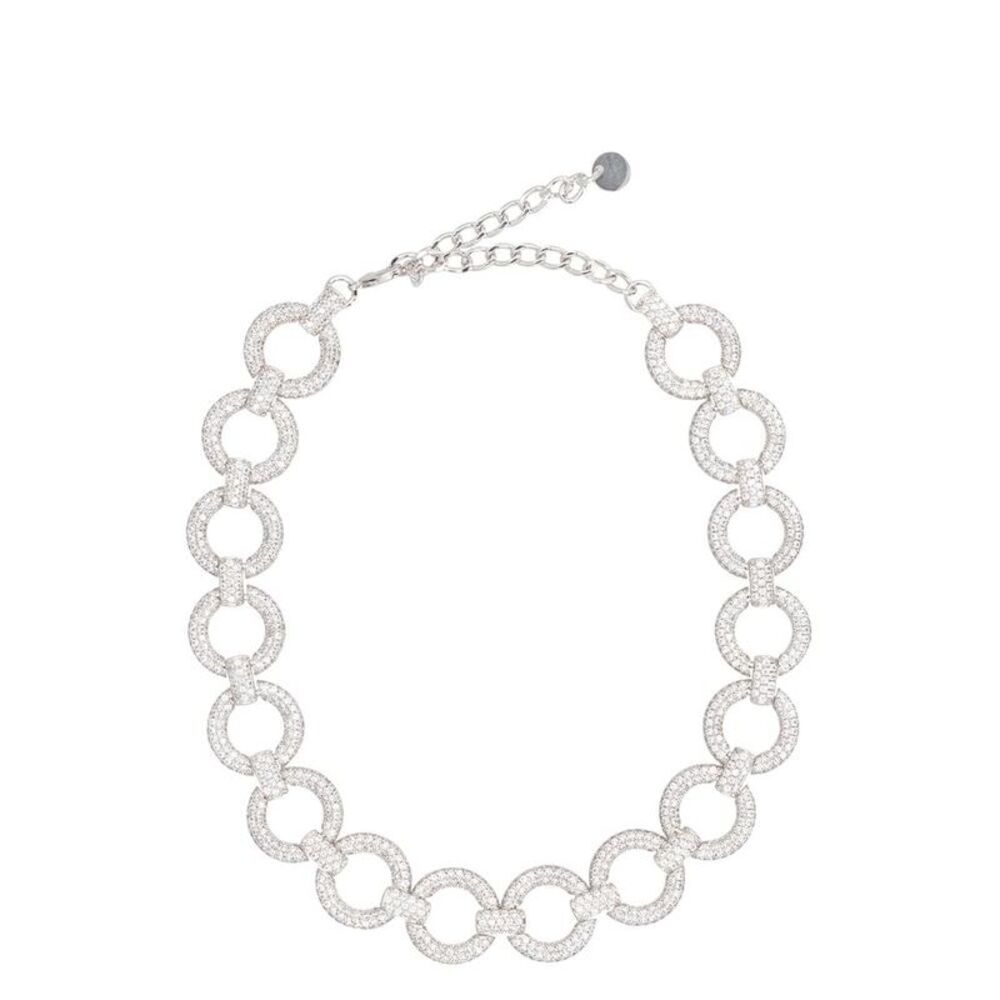 SELF-PORTRAIT Paved Chain Link Necklace Women SILVER Necklaces